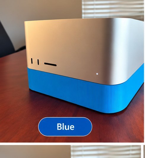 Blue ribbed stand color visualization