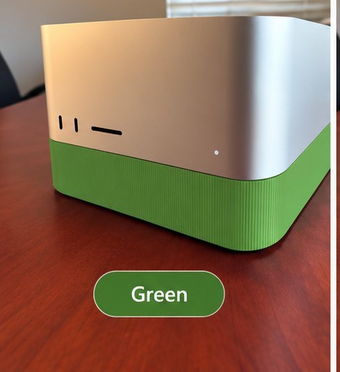 Green ribbed stand color visualization