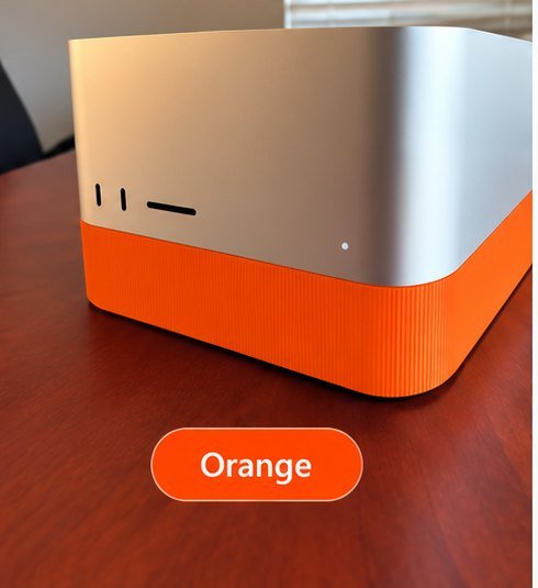 Orange ribbed stand color visualization