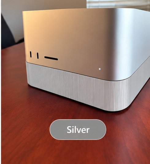 Silver ribbed stand color visualization